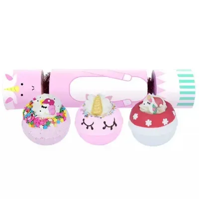 Набор бомбочек для ванны Bomb Cosmetics The Christmas Unicorn подарочный, в форме конфеты, 3 шт