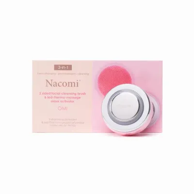 Щётка для лица Nacomi OMI звуковая, с термомассажем и LED-подсветкой, розовая