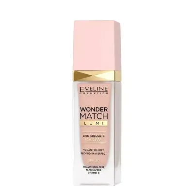 Тональный крем Eveline Cosmetics Wonder Match Lumi сияющий, натуральный финиш, оттенок 15 Neutral, 30 мл