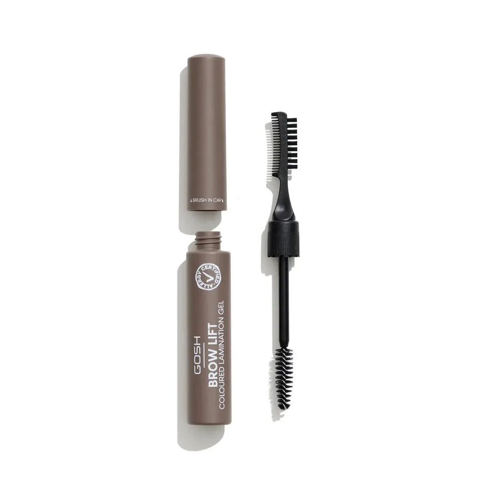 Гель для бровей Gosh Brow Lift Lamination Gel 001 Grey Brown ламинирующий, фиксация на весь день