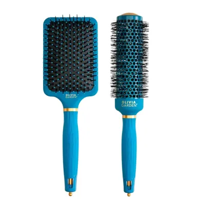 Набор щёток для волос Olivia Garden Peacock Paddle Brush и Speed XL 44 мм антистатические, 2 штуки
