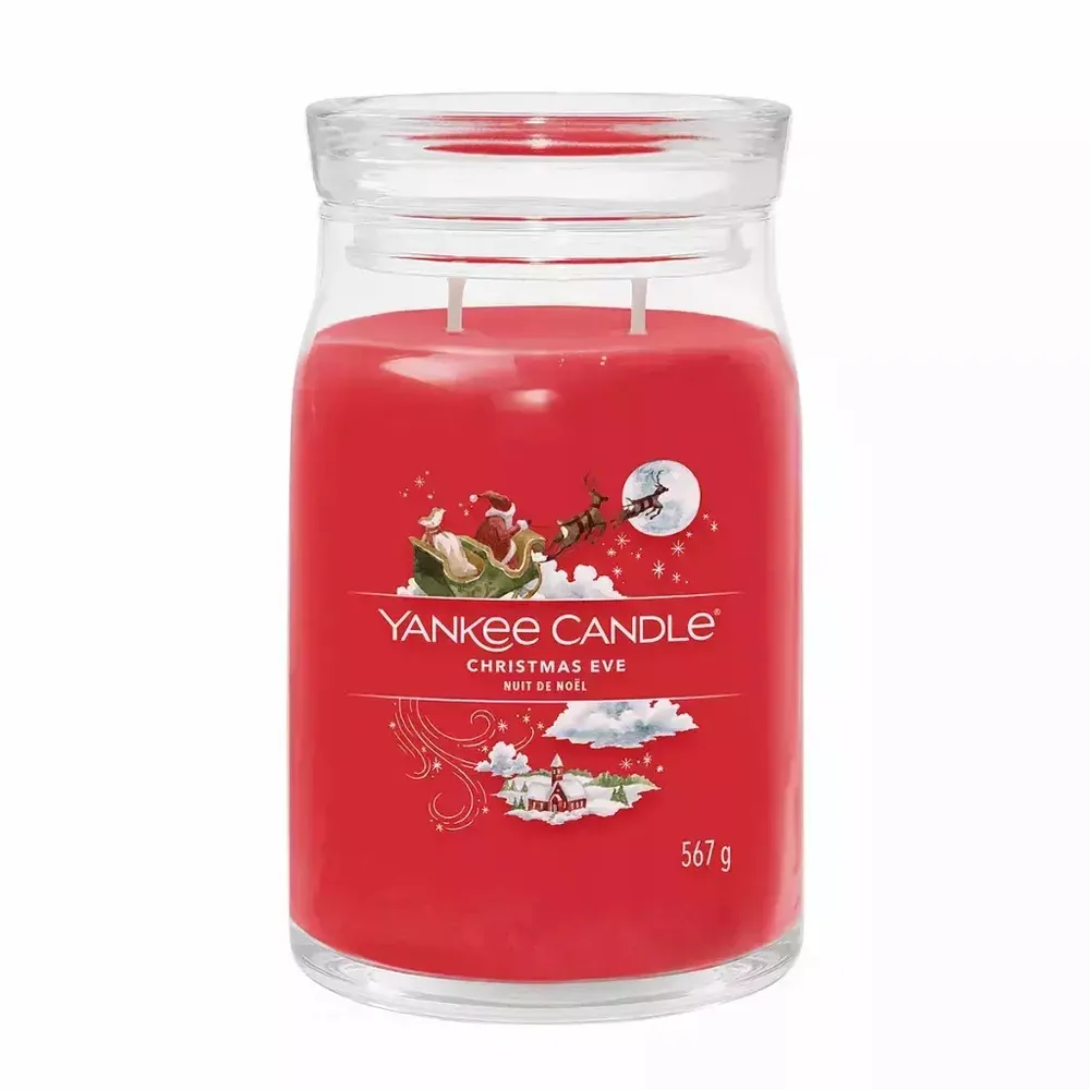 Свеча ароматическая Yankee Candle Signature Christmas Eve большая с двумя фитилями, до 90 часов, 567 г