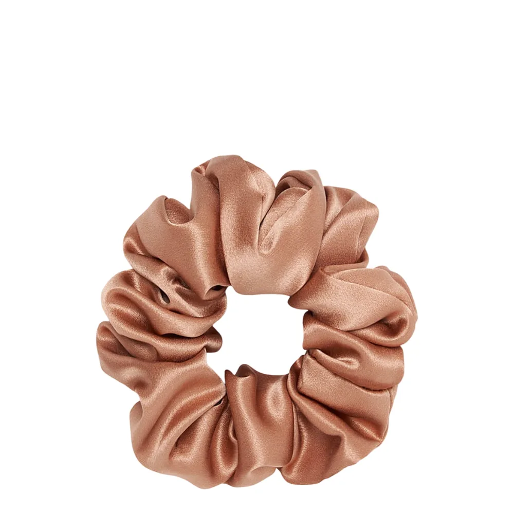 Резинка для волос Almania Scrunchie шёлковая кофейная, атласный тутовый шёлк, 1 шт