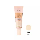 Тональный крем Hean Long Cover Waterproof C1 Ivory плотное покрытие, водостойкий, 25 мл — фото 1