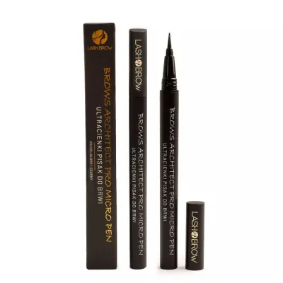 Маркер для бровей Lash Brow Brows Architect Pro Micro Pen 04 Black чёрный, ультратонкий наконечник, водостойкая формула