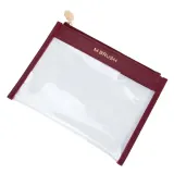 Косметичка M BRUSH by Maxineczka Burgundy Sachet бордовая, кожа сафьяно, подкладка из нейлона, 24,5 x 18 см — фото 2
