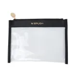 Косметичка-саше M BRUSH by Maxineczka Black Sachet чёрная, кожа саффиано, подкладка нейлон, 24,5 х 18 см — фото 1