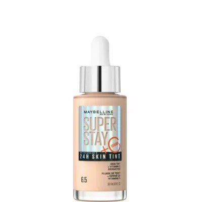 Тональный флюид Maybelline Super Stay 24H Skin Tint 6.5 сияющий финиш, лёгкое покрытие, 30 мл
