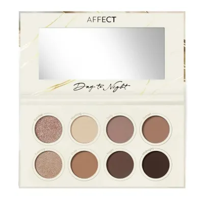 Палетка теней для век Affect Day to Night 8 оттенков нюд матовые и сияющие
