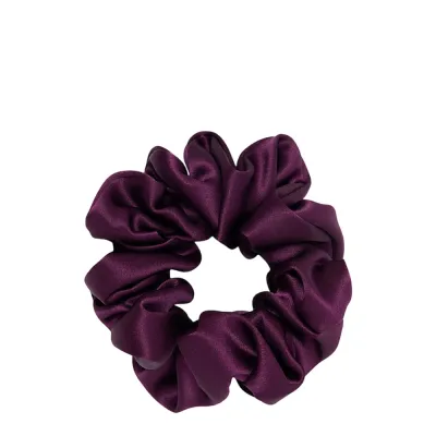 Резинка для волос Almania Scrunchie шёлковая сливовая, атласная отделка, 1 шт