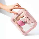 Косметичка дорожная MINTI Collection Medium Travel Bag прозрачная, на молнии, светло-розовая, 19 x 15 см — фото 4