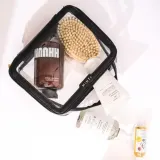 Набор косметичек дорожных MINTI Collection Travel Bag SET прозрачные на молнии, 2 шт: Medium 19 x 15 см + Large 24 x 18 см, чёрные — фото 3