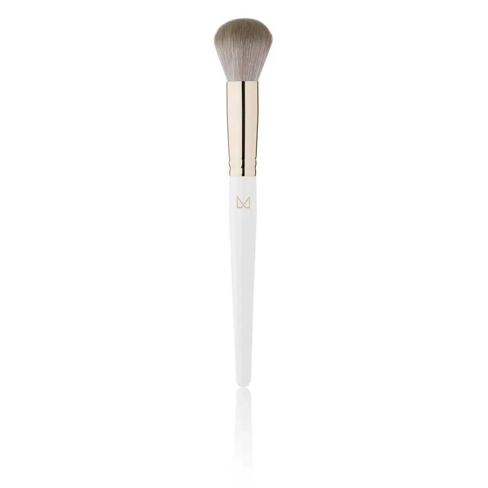 Кисть для макияжа лица M Brush by Maxineczka 04S ручная работа, мягкий синтетический ворс, обойма цвета шампанского золота