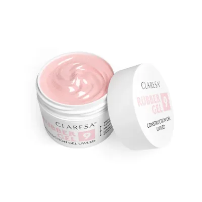 Гель строительный Claresa Nails Rubber Gel 09 для домашнего маникюра, самовыравнивание, лампа UV/LED