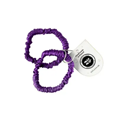 Резинки для волос Mexmo Scrunchie Small шёлковые тонкие, фиолетовые Royal Purple, 2 шт