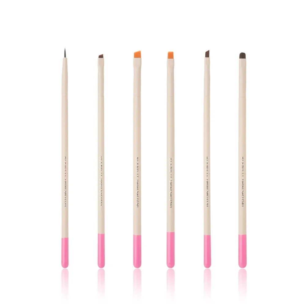 Набор кистей для макияжа Blend It PRO Detail Set 6 шт нейлоновый ворс, металлические обоймы, 60 г
