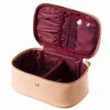 Косметичка M BRUSH by Maxineczka Weekender Bag бежевая, экокожа сафьяно, с отделениями и резинками, 23 x 13 x 9,5 см — фото 2