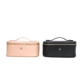 Косметичка M BRUSH by Maxineczka Weekender Bag бежевая, экокожа сафьяно, с отделениями и резинками, 23 x 13 x 9,5 см — фото 7
