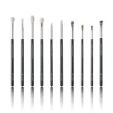 Набор кистей для макияжа глаз MINTI Collection Complete Eye Set 10 шт белый козий и синтетический ворс, деревянные ручки — фото 1