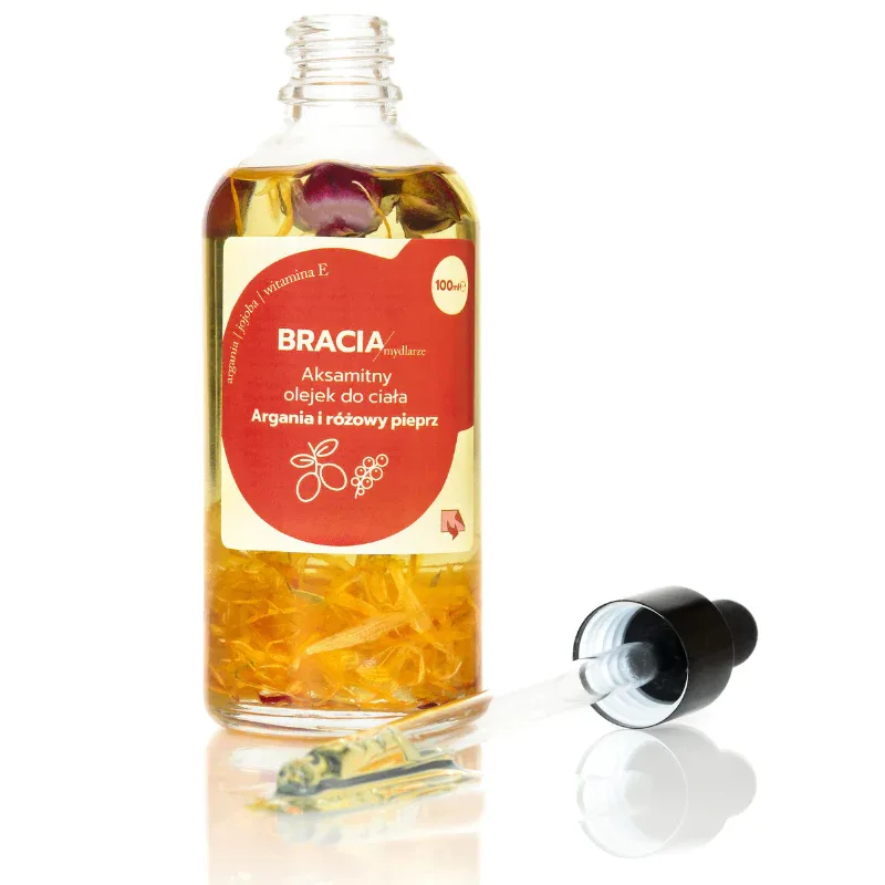 Масло для тела Bracia Mydlarze бархатистое Аргания и розовый перец, с аргановым маслом и жожоба, 100 мл