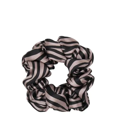 Резинка для волос Almania Scrunchie шёлковая с принтом зебра, чёрно-белая, 1 шт