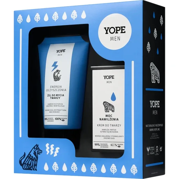 Подарочный набор для мужчин Yope MEN WOOD гель для умывания 150 мл и увлажняющий крем для лица 50 мл
