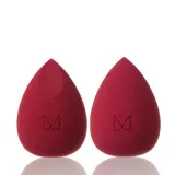 Подарочный набор M BRUSH by Maxineczka косметичка Weekender Bag черная + пуховки Powder Puff Trio 3 шт + спонж для макияжа Burgundy — фото 3