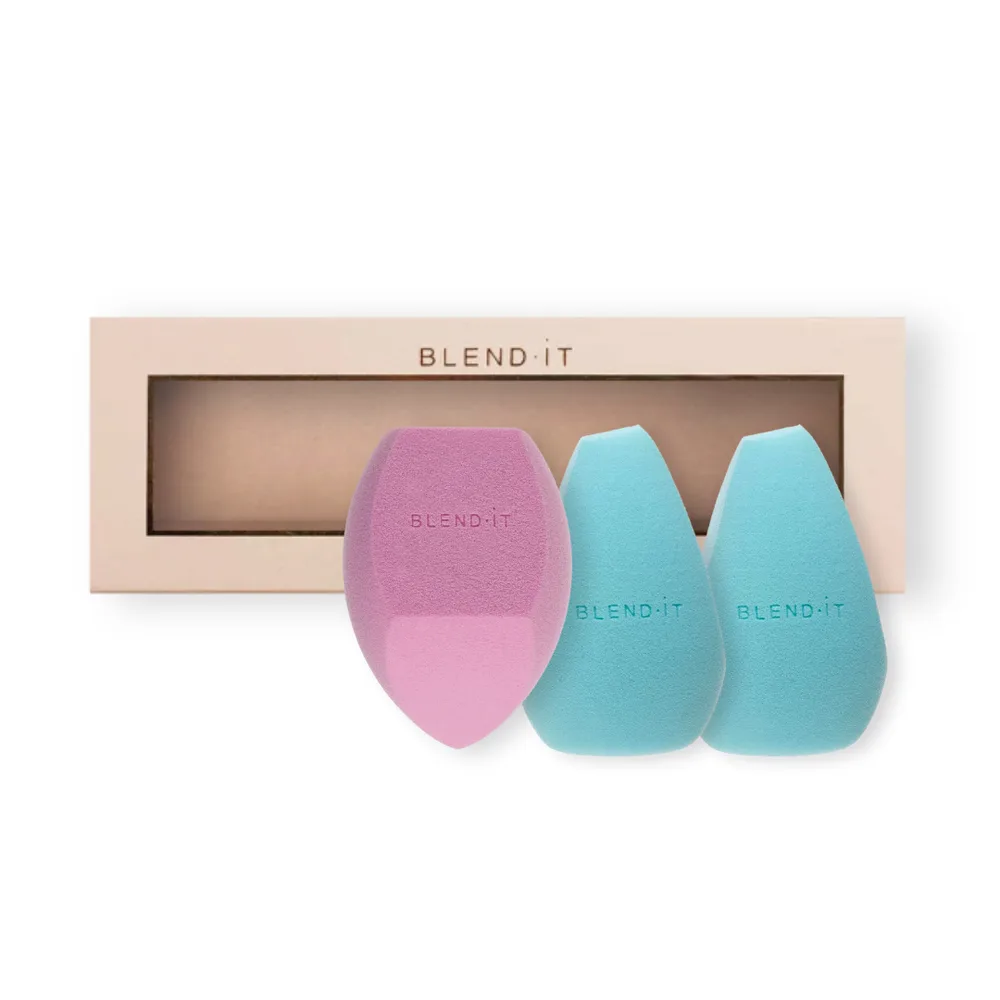 Набор спонжей для макияжа Blend It Sponge ABC#4: Marble Juicy Yellow, Velvet Sunny, Velvet Pink Cloud, без латекса, 3 шт