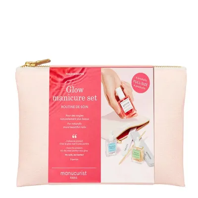 Набор для маникюра Manucurist Glow Manicure Set с аксессуарами и ухаживающим покрытием, для дома