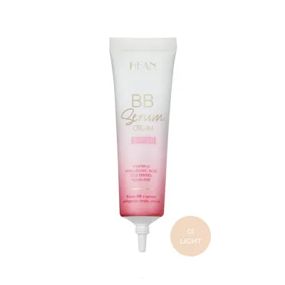 BB-крем Hean BB Serum SPF 50 оттенок Light 01 средняя плотность покрытия, сатиновый финиш, 30 мл