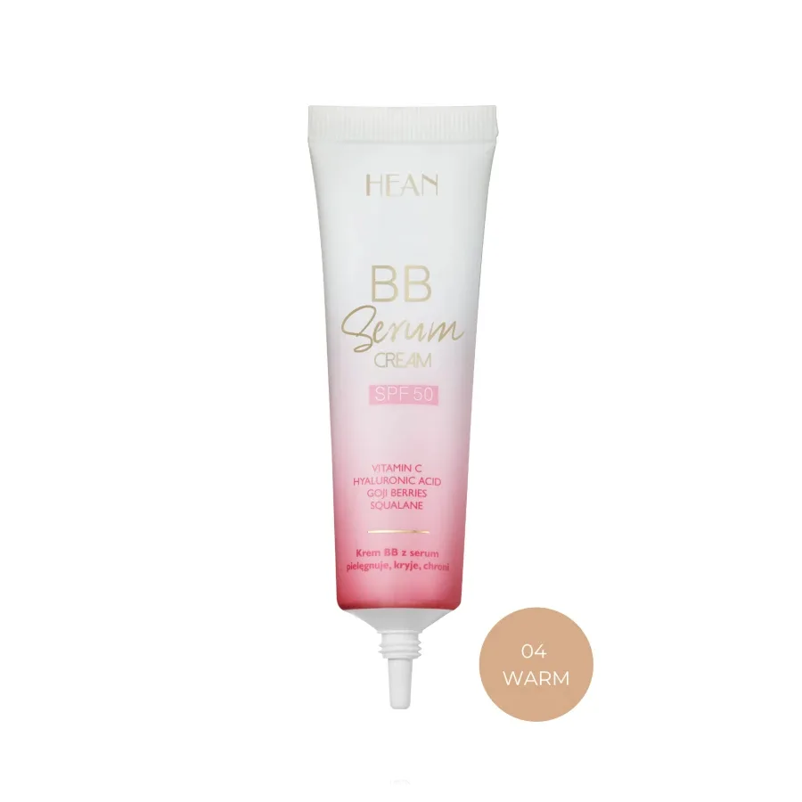 BB-крем Hean BB Serum SPF 50 оттенок Warm 04 средняя плотность покрытия, сатиновый финиш, 30 мл