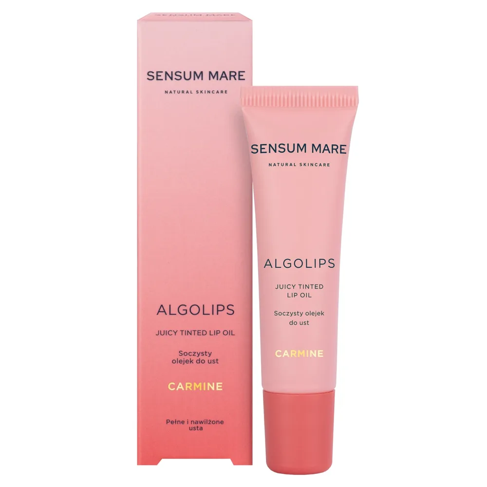 Масло для губ оттеночное Sensum Mare Algolips Juicy Tinted Lip Oil CARMIN насыщенное красное с пептидами