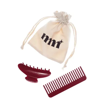 Набор аксессуаров для волос MilkyMane Essential Set CHERRY гребень и заколка в мешочке
