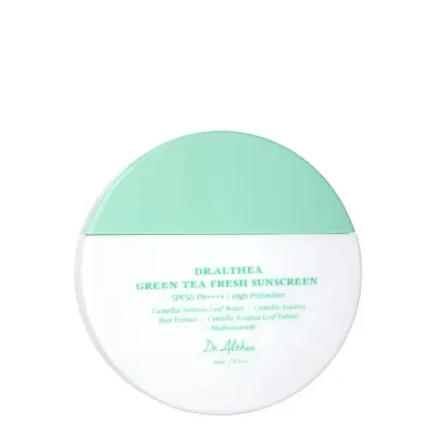 Крем солнцезащитный для лица Dr.Althea Green Tea Fresh Sunscreen SPF50+ PA++++ с зелёным чаем и центеллой, лёгкий, 45 мл