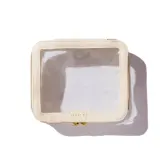 Косметичка дорожная MINTI Collection Travel Bag Medium Vanilla прозрачная, ванильный кант, молния, 19x15 см — фото 2