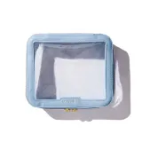 Косметичка дорожная MINTI Collection Travel Bag Medium Light Blue прозрачная, голубой кант, молния, 19x15 см — фото 2
