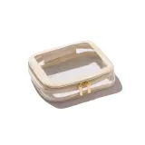 Набор косметичек дорожных MINTI Collection Travel Bag Vanilla SET прозрачные, 2 шт, ванильный кант, 19x15 см + 24x18 см — фото 3