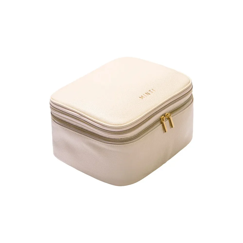Кофр для косметики MINTI Collection Large Case Vanilla ванильный, сетчатый карман и перегородки, 25x11x21 см