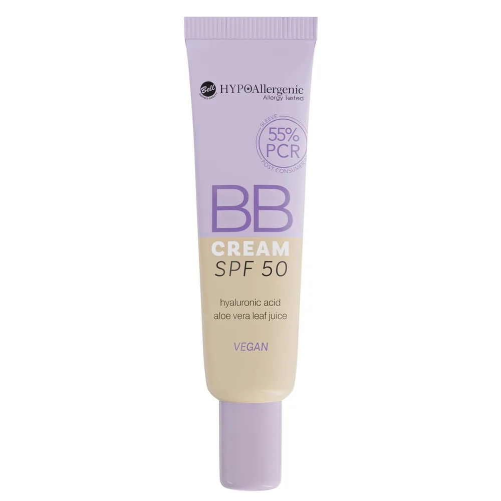 ВВ-крем Bell HYPOAllergenic тональный увлажняющий SPF 50, гипоаллергенный, оттенок 01
