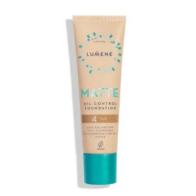 Тональный крем Lumene MATTE 4 Tan матирующий, SPF 20, стойкий матовый финиш, 30 мл