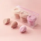Спонжи для макияжа Clavier Blendiccino набор 3 шт Berry Frappe, Rose Presso, Caffe Latte с чашечками для хранения — фото 3