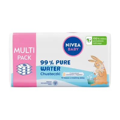 Влажные салфетки NIVEA Baby 99% Pure Water детские биоразлагаемые, 3х57 шт