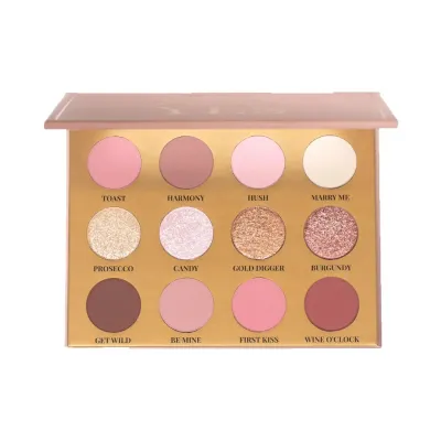 Палетка теней для век Dessi Cosmetics Say Yes I розовая, 8 матовых и 4 сияющих оттенка