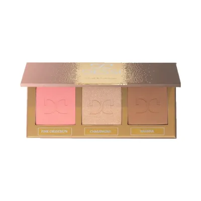 Палетка для контуринга Dessi Cosmetics Glow&Contour 02 TAN хайлайтер бронзер и румяна, с зеркалом