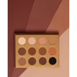 Палетка теней для век Dessi Cosmetics Matte 12 матовых оттенков, коричнево-бежевая гамма — фото 2