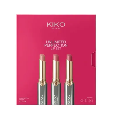 Набор помад для губ KIKO Milano Unlimited Perfection Lip Set 01 Nude Aura кремовые стойкие, финиш деми-мат, 3 х 1,5 г