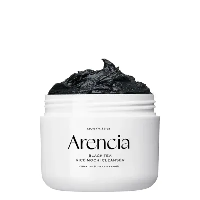 Паста для умывания лица Arencia Black Tea & Yuzu Rice Mochi Cleanser с углём и юдзу, для сияния кожи, 120 г