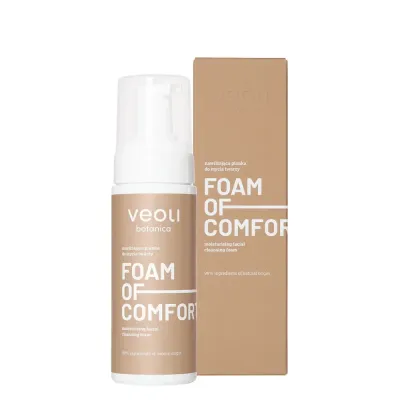 Пенка для умывания Veoli Botanica Foam of Comfort увлажняющая, для сухой и чувствительной кожи, 150 мл