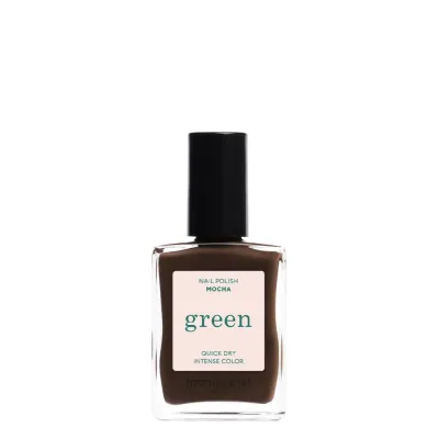 Лак для ногтей Manucurist Green MOCHA тёмно-коричневый с холодным подтоном, глянец, 15 мл