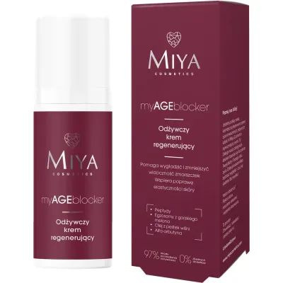 Крем для лица Miya myAGEblocker питательный регенерирующий с пептидами, для зрелой кожи, 50 мл